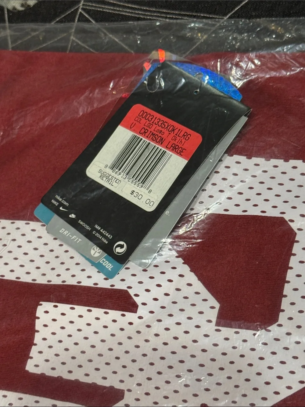 NWT 2014 NIKE DRI-FIT OKLAHOMA UNIVERSITY SOONERS FOOTBALL LEGEND LOGO SHIRT L - Picture 3 of 7